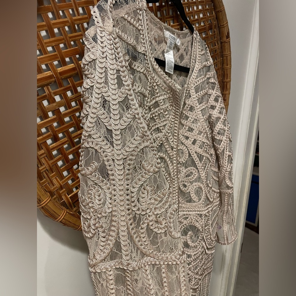 Chicos | Travelers™ Collection Embroidered Lace Jacket | Large - Picture 5 of 9